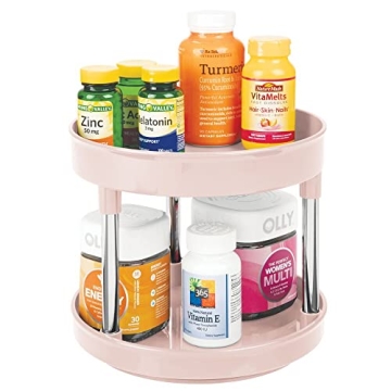 Elegant mDesign 2-Tier Lazy Susan for Bathroom Organization