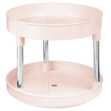 Elegant mDesign 2-Tier Lazy Susan for Bathroom Organization