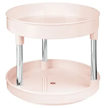 Elegant mDesign 2-Tier Lazy Susan for Bathroom Organization