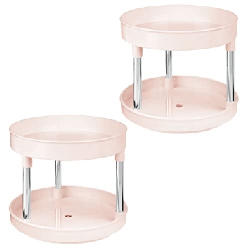 Elegant mDesign 2-Tier Lazy Susan for Bathroom Organization