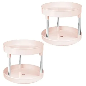 Elegant mDesign 2-Tier Lazy Susan for Bathroom Organization