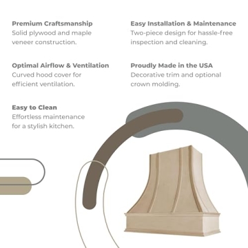 Riley & Higgs Curved Front Unfinished Range Hood Cover - Handcrafted Elegance for Your Kitchen