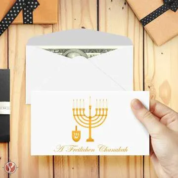 Freilichen Chanukah 25 Pack Envelopes for Cash Gifts