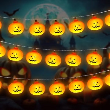 Swoolfe Pumpkin Halloween Lights - 9.8 Ft 20 LED Decorations