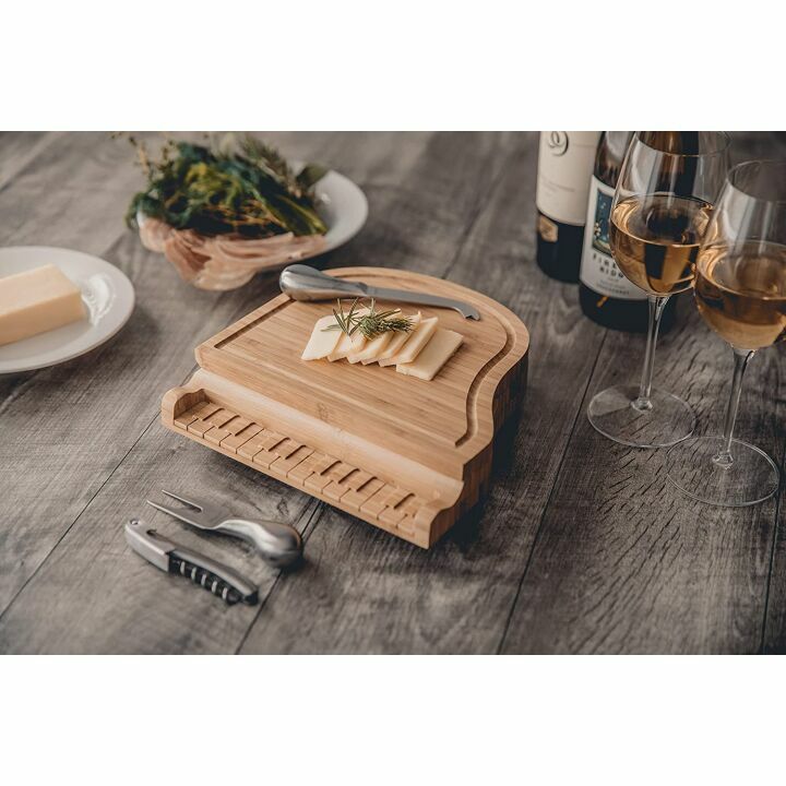 TOSCANA Bamboo Cheese Board & Knife Set for Charcuterie
