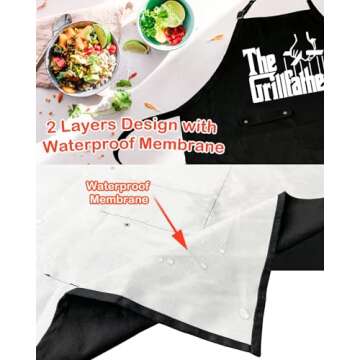 Funny Cooking Chef Apron for Men with Pockets BBQ Kitchen Work Aprons Birthday Father's day Creative Gifts