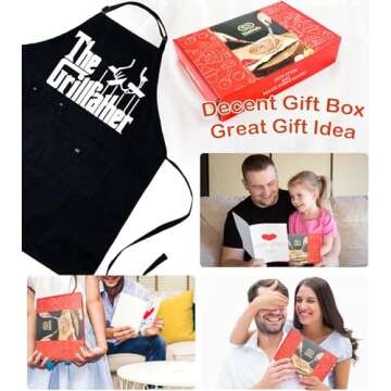 Funny Cooking Chef Apron for Men with Pockets BBQ Kitchen Work Aprons Birthday Father's day Creative Gifts