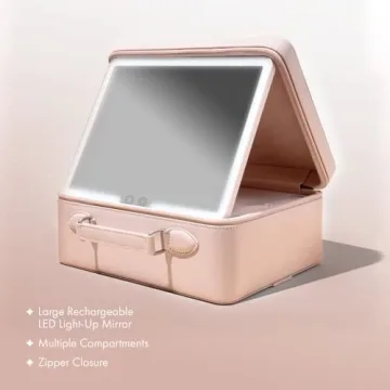 Vanity Planet Baia Makeup Case LED Mirror Organizer