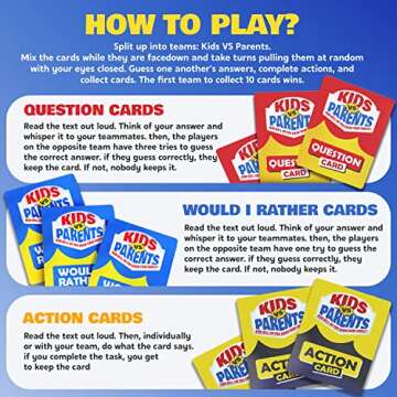 Kids VS Parents - Family Game for Kids 4-12 | Games for Family Game Night | Fun Kids Card Games with...