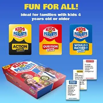 Kids VS Parents - Family Game for Kids 4-12 | Games for Family Game Night | Fun Kids Card Games with 200 Conversation Starter Cards for 10-90 Minutes Play Time
