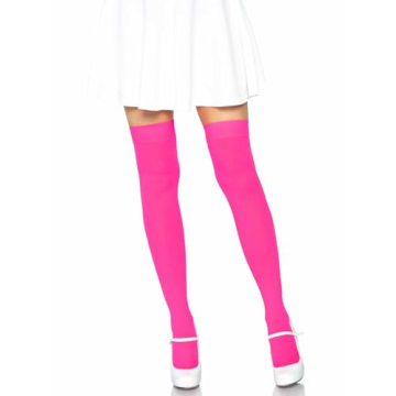 Leg Avenue Neon Pink Women's Solid Hue Thigh Highs for Fashion-Forward Style and Ultimate Comfort