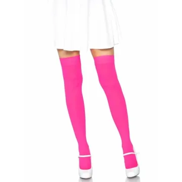 Leg Avenue Neon Pink Women's Solid Hue Thigh Highs for Fashion-Forward Style and Ultimate Comfort