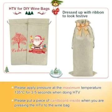 Shintop 10pcs Jute Wine Bags 1.5L, 16 x 6.7 inches Hessian Wine Bottle Gift Bags with Drawstring (Brown)