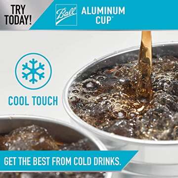 Ball Aluminum Cup Recyclable Party Cups, 20 oz. Cup, 10 Cups Per Pack