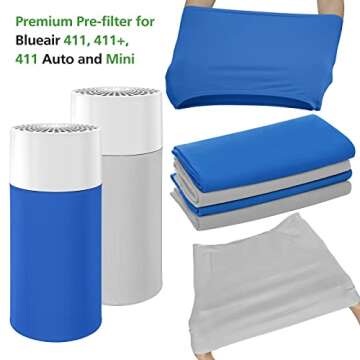 4 Pack Washable Pre-Filters for Blueair Blue Pure 411, 411+, Mini Air Purifier
