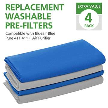 411 Replacement Washable Pre-Filters for Blueair Air Purifiers