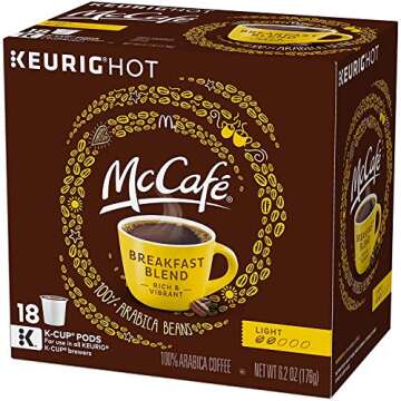 McCafe Breakfast Blend, Single Serve Coffee Keurig K-Cup Pods, Light Roast, 72 Count
