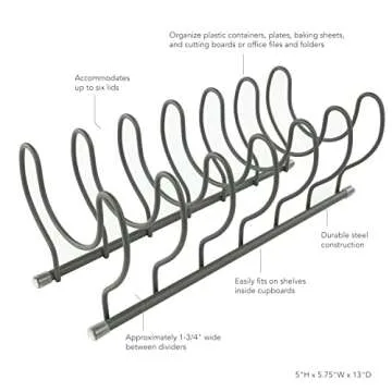 Spectrum Diversified Euro Kitchen Lid Organizer for Plates, Cutting Boards Bakeware, Cooling Racks, ...