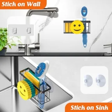 Smiley Face Sink Sponge Holder with Suction Cups