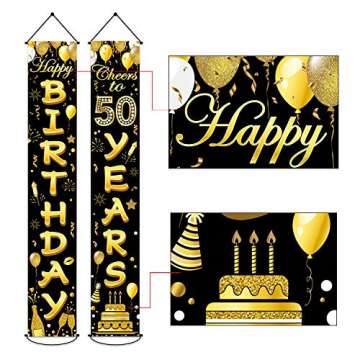 50th Birthday Party Banner Decorations - Cheers to 50 Years!