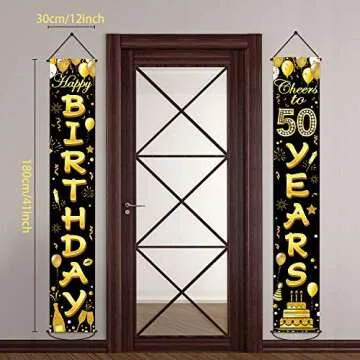 50th Birthday Party Banner Decorations - Cheers to 50 Years!