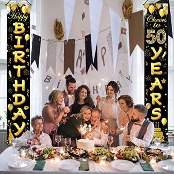 50th Birthday Party Banner Decorations - Cheers to 50 Years!