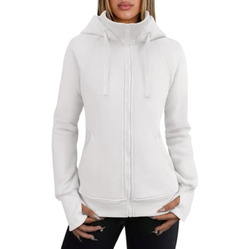ANRABESS Womens Zip Up Hoodies Fleece Jackets - Casual Fall Fashion