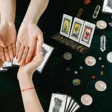 Knana 11Pcs Tarot Card Holder Wooden Tarot Card Stand Moon Phase Tarot Display Tarot Accessories with Tarot Cloth Tarot Crystal Tarot Coin