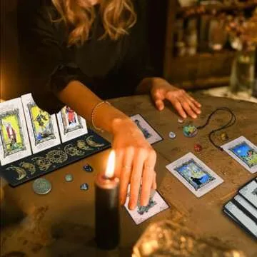 Knana 11Pcs Tarot Card Holder Wooden Tarot Card Stand Moon Phase Tarot Display Tarot Accessories with Tarot Cloth Tarot Crystal Tarot Coin