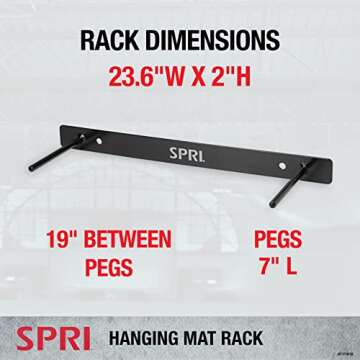 SPRI Wall-Mounted Rack for Hanging Exercise Mats, Black