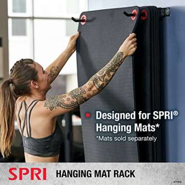 SPRI Wall-Mounted Rack for Hanging Exercise Mats, Black