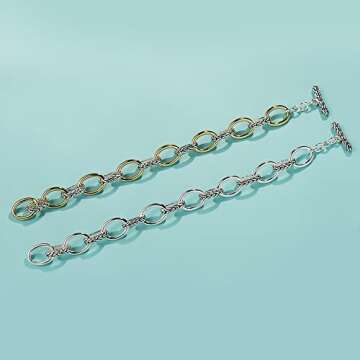 UNY JEWEL Jewelry Make a Statement with Foxtail Link Chain Bracelet Designer Brand Inspired Women Valentine (Single Two Tone)