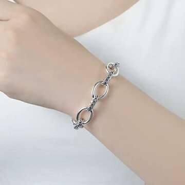 UNY JEWEL Jewelry Make a Statement with Foxtail Link Chain Bracelet Designer Brand Inspired Women Valentine (Single Two Tone)