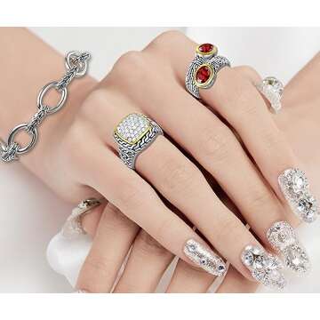 UNY JEWEL Jewelry Make a Statement with Foxtail Link Chain Bracelet Designer Brand Inspired Women Valentine (Single Two Tone)