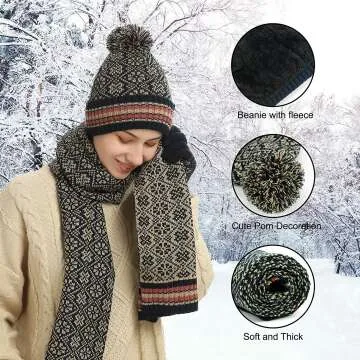 Cozy Winter Beanie Hat & Touchscreen Gloves Set