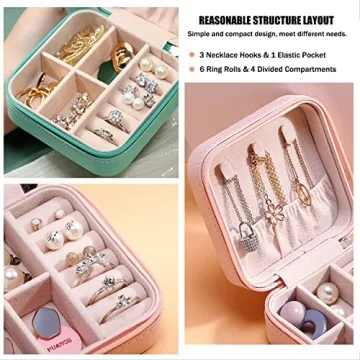 MODENGKONGJIAN Mini Jewelry Case for Stylish Travel