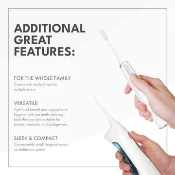 ToiletTree Products Poseidon Irrigator and Toothbrush Combo - Rechargeable Sonic Toothbrush and Oral Irrigator to Support Oral Health and Fight Bad Breath - Comes with Extra Tips for Multiple Users