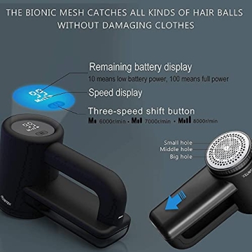 iRUNTEK Rechargeable Fabric Shaver LED Display 3 Speeds