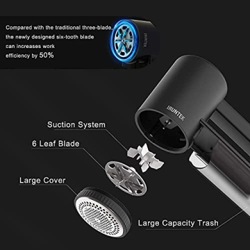 iRUNTEK Rechargeable Fabric Shaver LED Display 3 Speeds