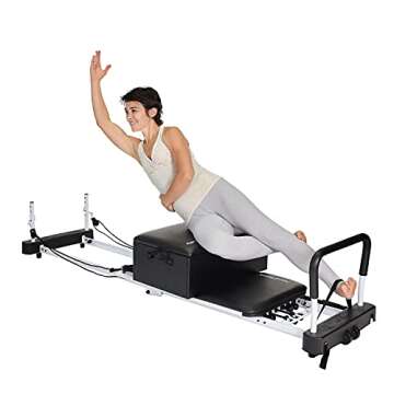 Stamina Products 05-0025 AeroPilates Reformer Accessory Elevation Box and Pole for Exercise Strength, Balance, Range of Motion, Black