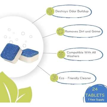 ECO-GALS Washing Machine Cleaner and Deodorizing Tablets For Front & Top Load Washers Including H.E....