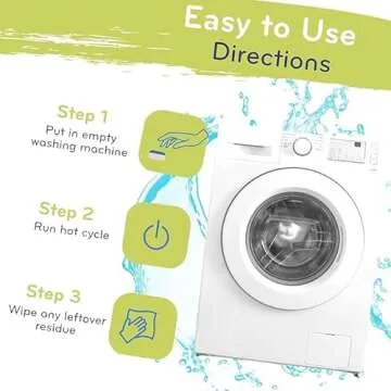 ECO-GALS Washing Machine Cleaner and Deodorizing Tablets For Front & Top Load Washers Including H.E. to Remove Odor causing build-up, Pet Hair, & debris from drum, pipes, and filter.