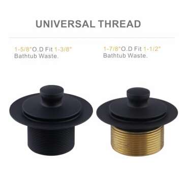 Lift and Turn Twist Bathtub Tub Drain Conversion Kit Assembly