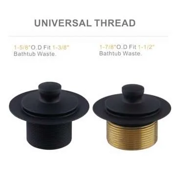 Lift and Turn Twist Bathtub Tub Drain Conversion Kit Assembly