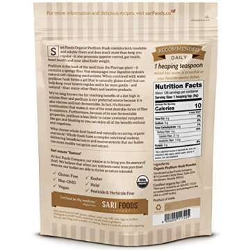 Pure Organic Psyllium Husk Powder (24oz): 100% Natural, Whole Food, Plant Based Fiber superfood: Supports Digestion, Gentle Regularity, a Healthy Heart, and Your Ideal Body Weight