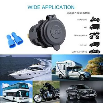 Cllena Quick Charge 3.0 & 2.4A Dual USB Charger Socket Power Outlet for Car Marine Boat Rv Truck ATV UTV Camper (QC 3.0 - Red)