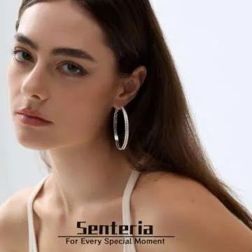 Large Sterling Silver Hoop Earrings for Women - Big 50MM Silver Hoop Earrings