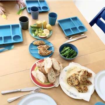 bobo&boo Bamboo Kids Divided Bento Plate - Fun & Safe Dining