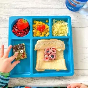 bobo&boo Bamboo Kids Divided Bento Plate - Fun & Safe Dining