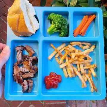 bobo&boo Bamboo Kids Divided Bento Plate - Fun & Safe Dining